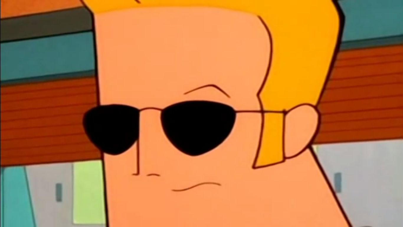 Plantilla de meme Johnny Bravo sickened but curious