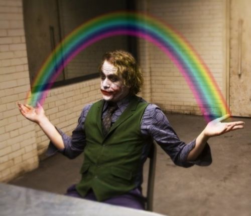 Template meme Joker Rainbow Hands