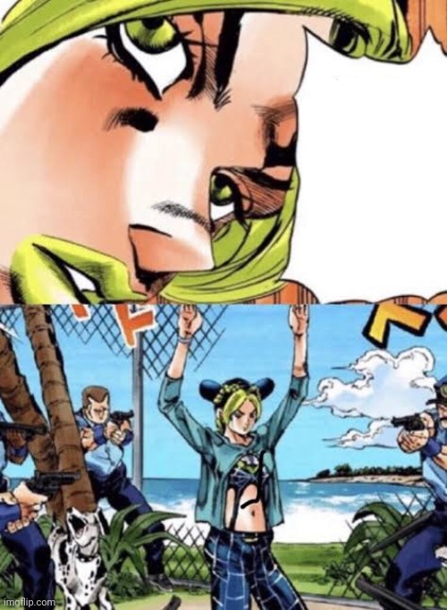Plantilla de meme Jolyne arrested