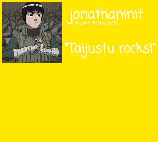 Template meme jonathaninit announcement template but its Rock Lee