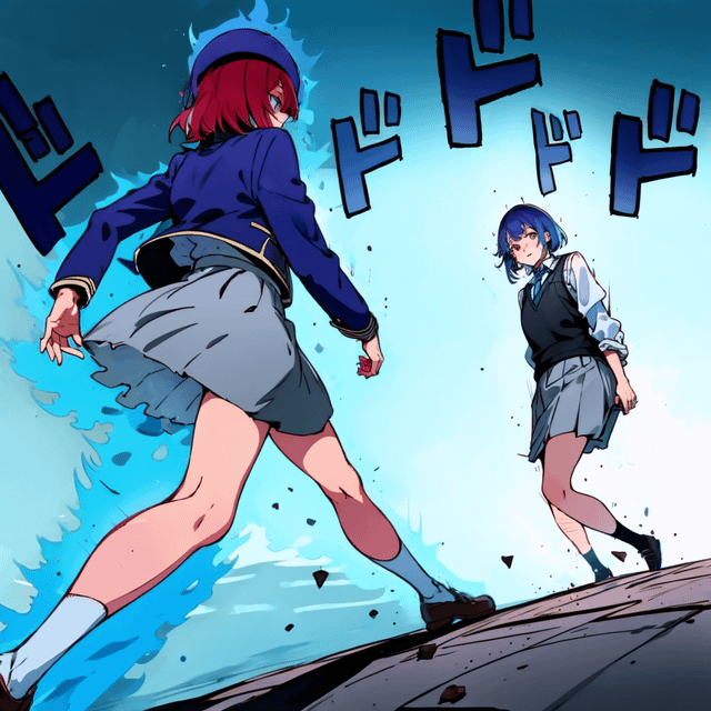 Template meme Kana and Akane Jojo style