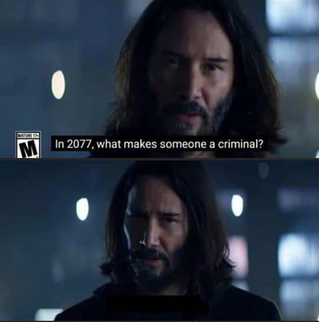 Plantilla de meme keanu cyberpunk