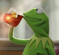 Plantilla de meme Kermit Drinking Tea