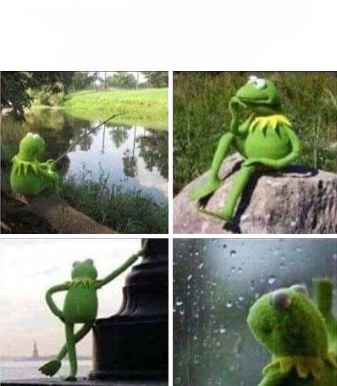 Plantilla de meme KERMIT - FOREVER ALONE