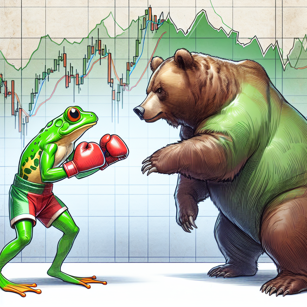 Plantilla de meme Kermit in boxing gloves fighting a bear (representing the bear m