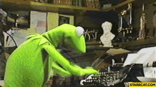 Plantilla de meme Kermit The Frog Typewriter
