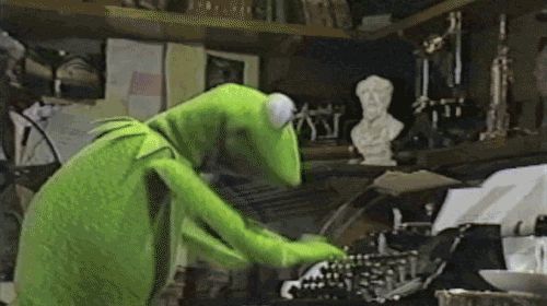 Plantilla de meme Kermit Typewriter