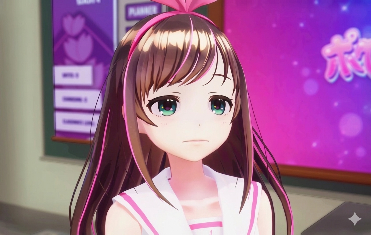 Template meme Kizuna AI Serious Face