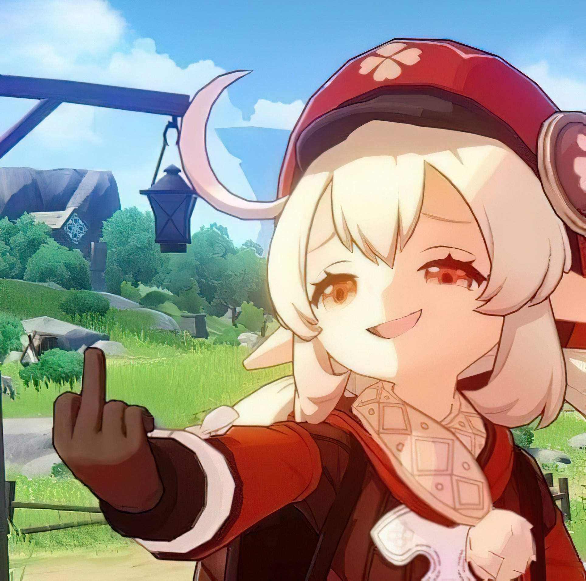 Template meme Klee gives the middle finger