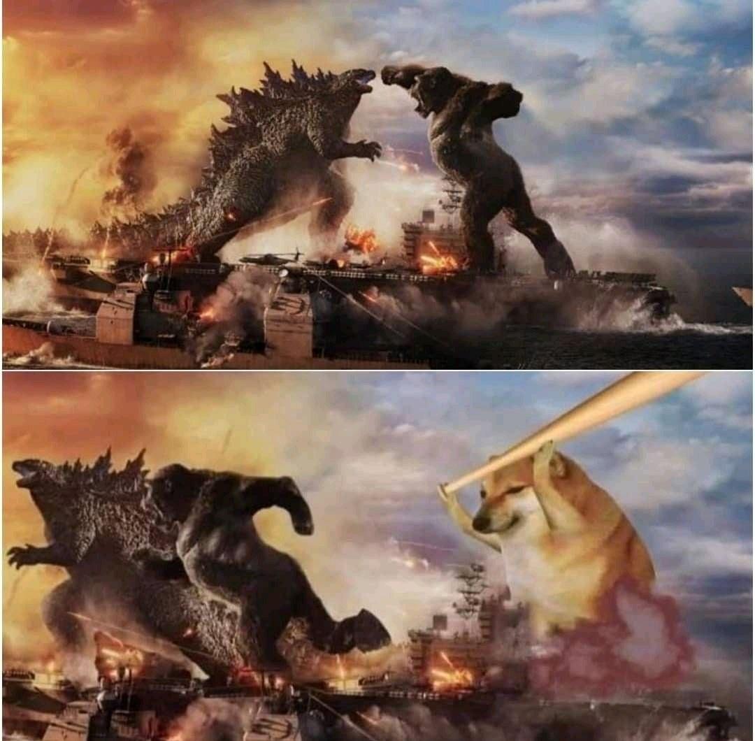 Template meme Kong Godzilla Doge