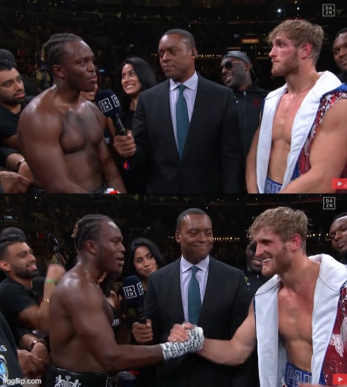 Template meme ksi and logan paul shaking hands