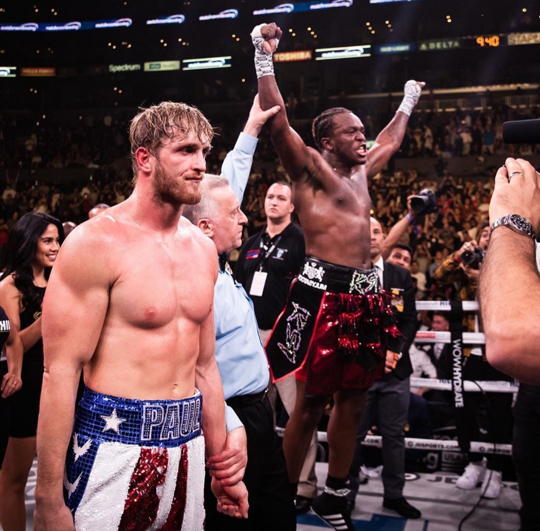 Plantilla de meme KSI winning against Logan Paul