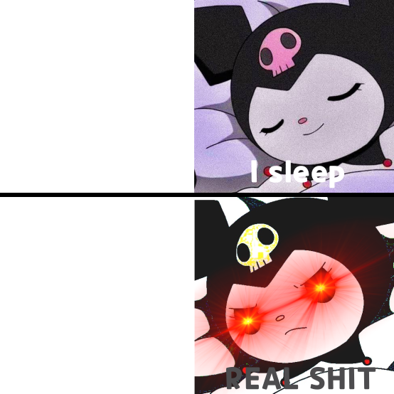 Plantilla de meme Kuromi I Sleep Meme
