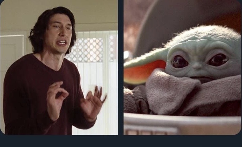 Plantilla de meme Kylo Ren Baby Yoda