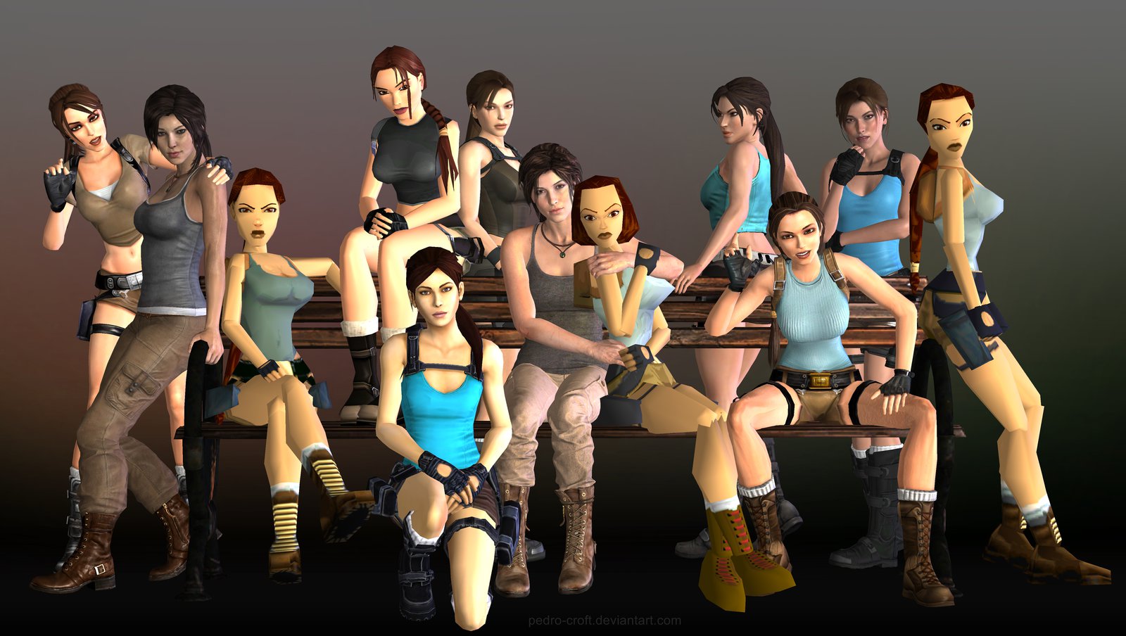 Plantilla de meme Lara Croft and Company