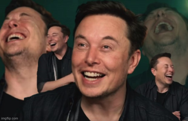 Plantilla de meme Laughing Elon musk meme