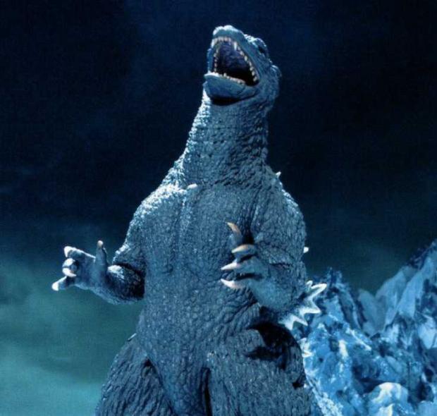 Plantilla de meme Laughing Godzilla