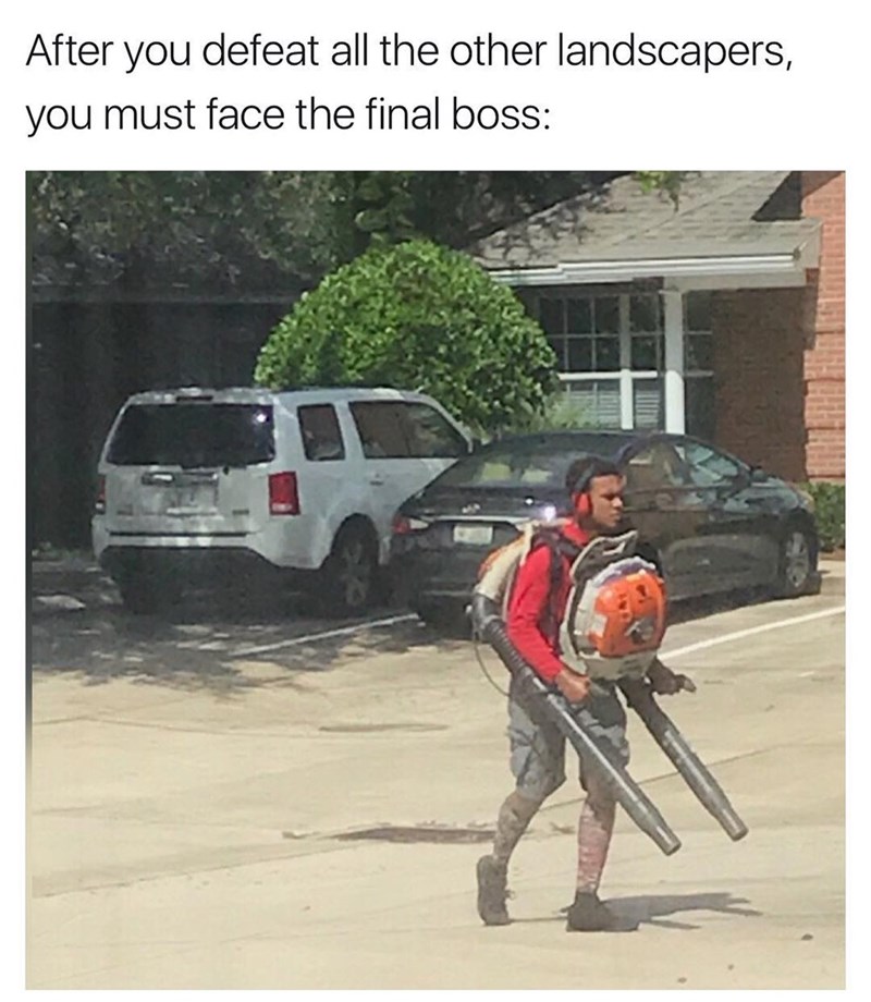 Plantilla de meme Leaf Blower God
