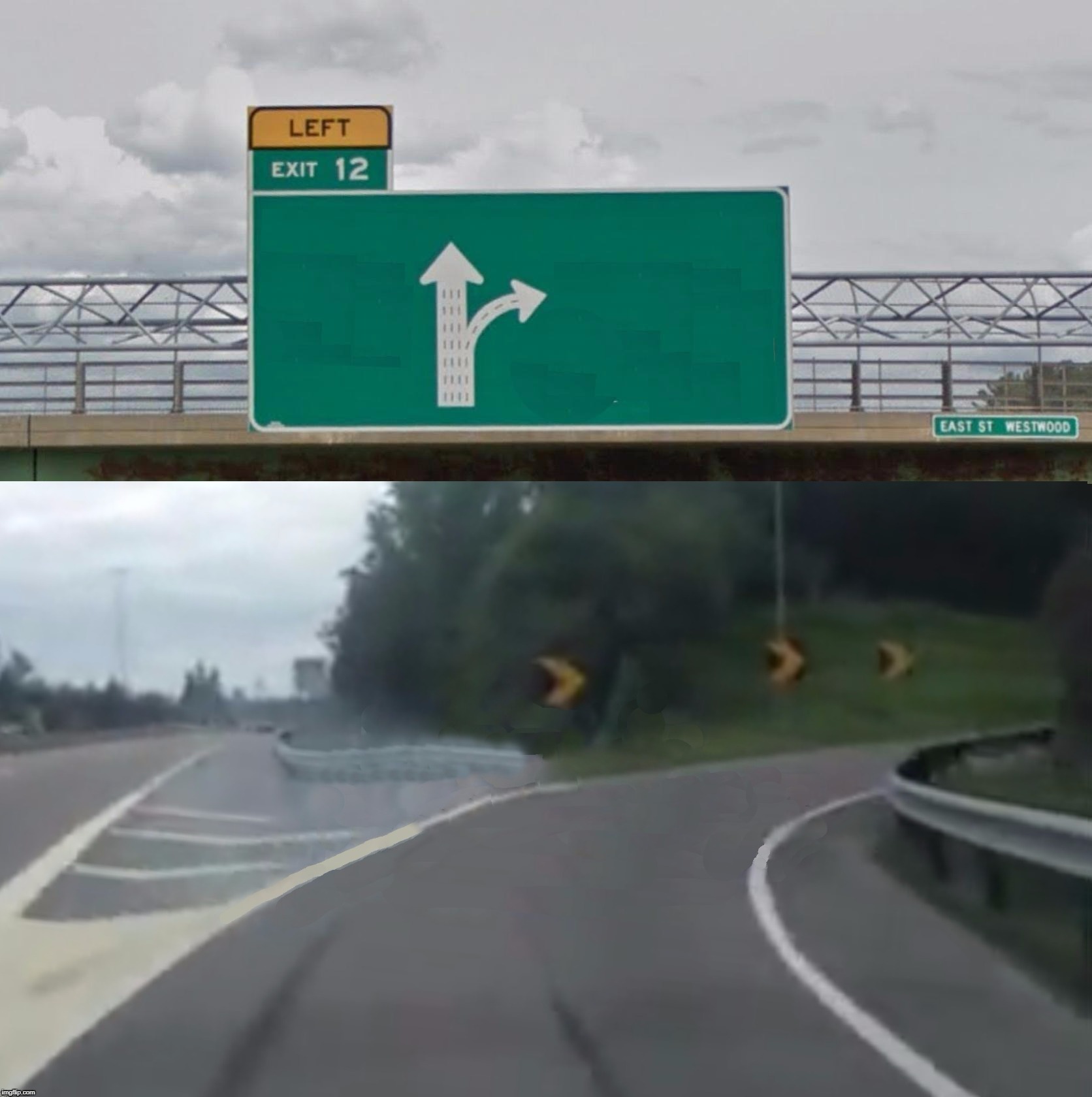 Template meme Left Exit 12 Blank
