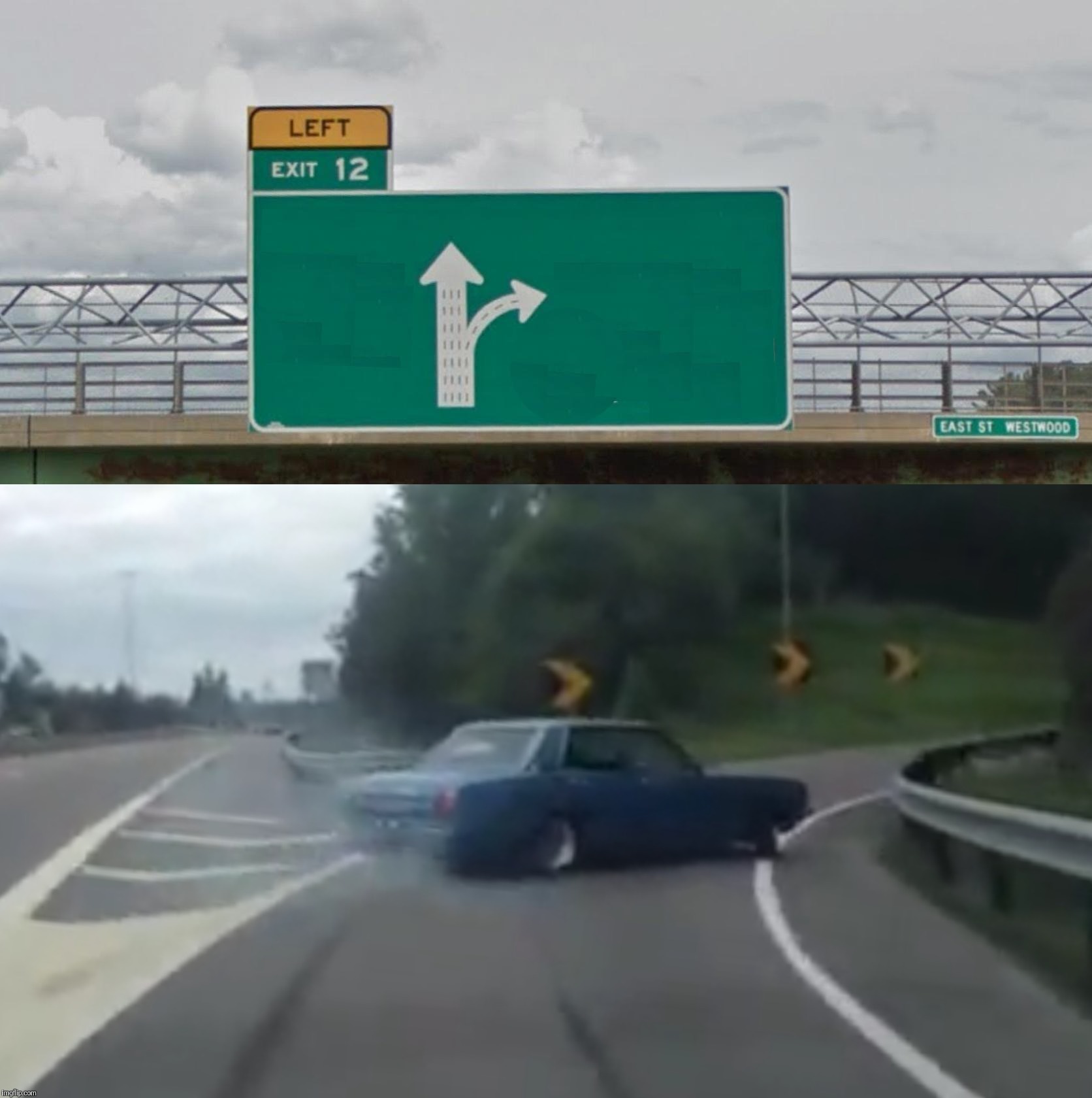 Plantilla de meme Left Exit 12 High Resolution
