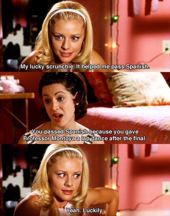 Plantilla de meme Legally Blonde Luckily