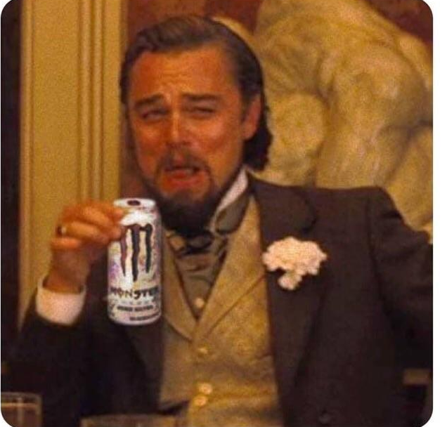 Plantilla de meme leo energy drink django