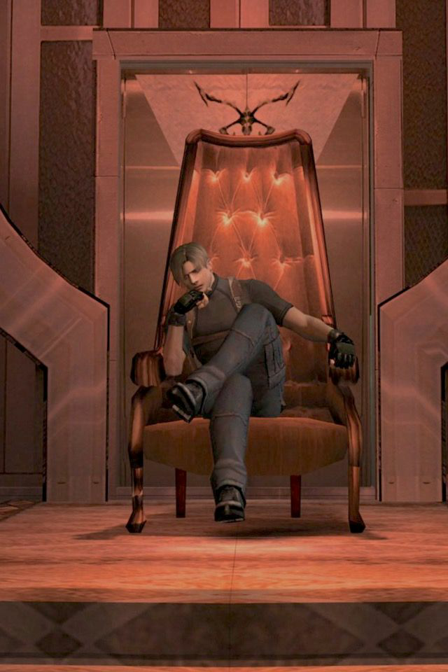 Template meme Leon S. Kennedy throne RE 4