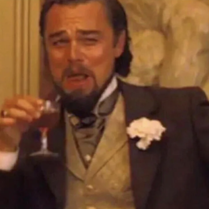 Plantilla de meme Leonardo DiCaprio Lauging
