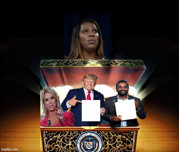 Template meme Letitia James opens Pandora's Box