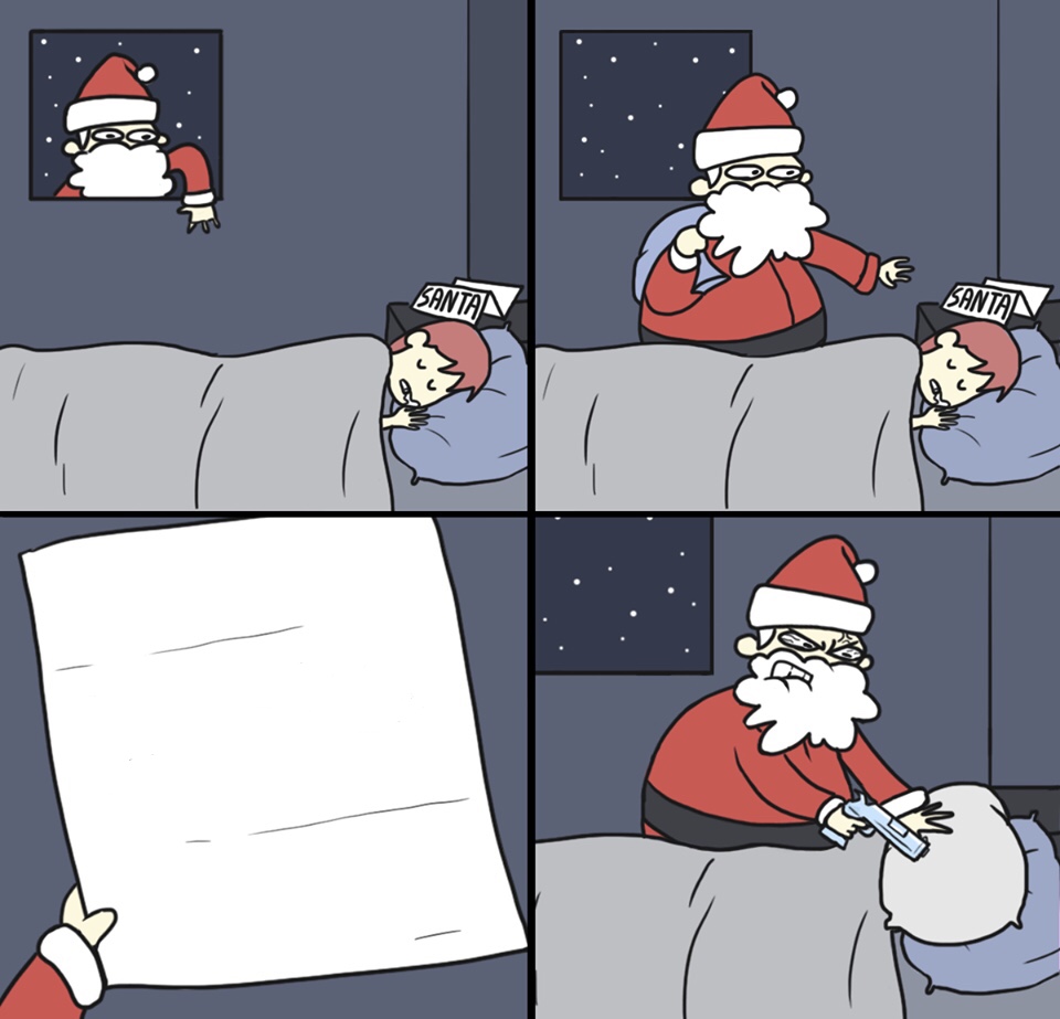 Plantilla de meme Letter to Murderous Santa