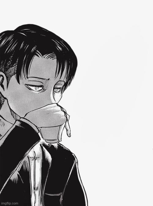 Plantilla de meme Levi sipping tea