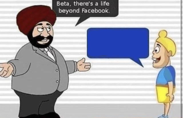 Life Beyond Facebook meme template