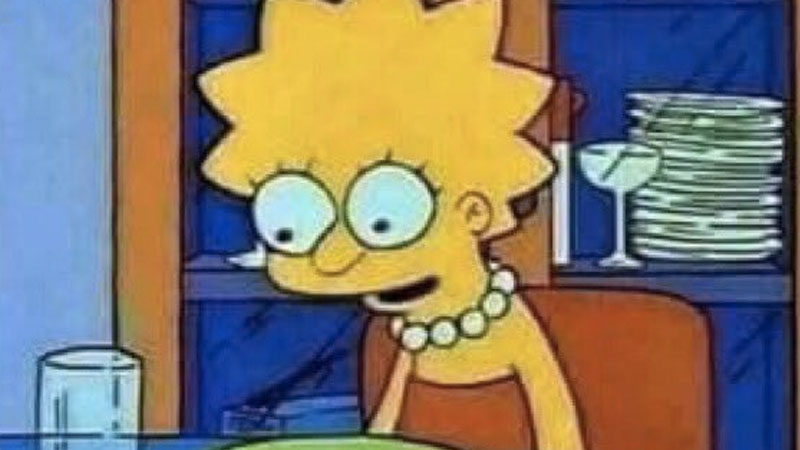 Plantilla de meme Lisa Simpson Dinner