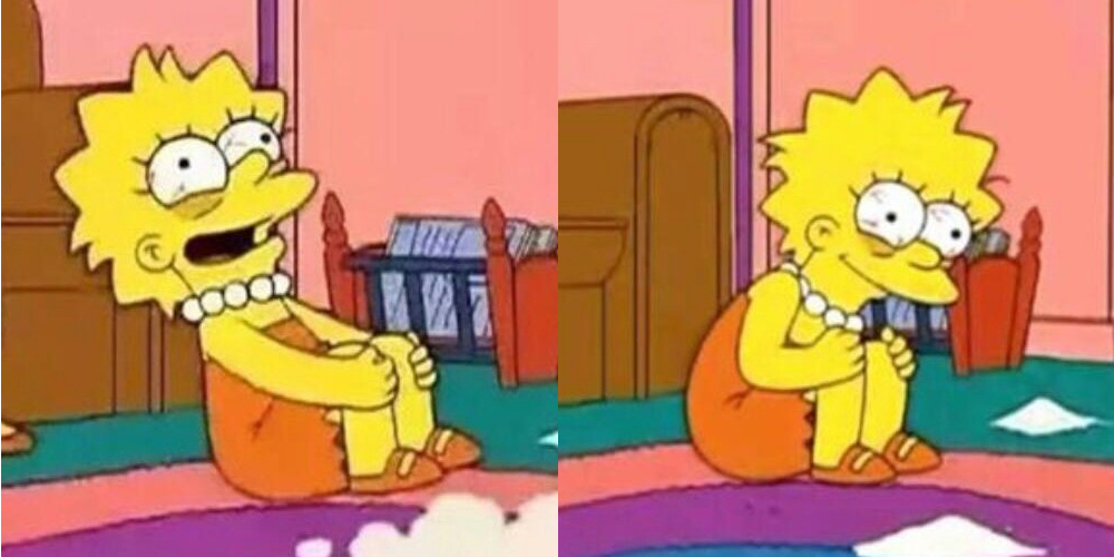 Plantilla de meme lisa simpson losing it