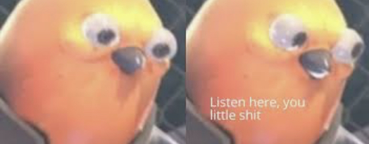 Plantilla de meme Listen here you little shit bird