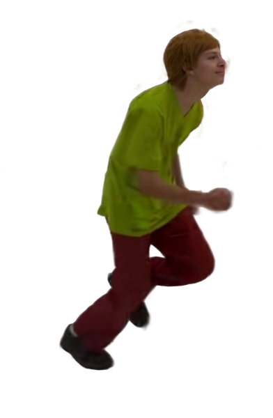 Template meme Live Action Shaggy Rogers Running