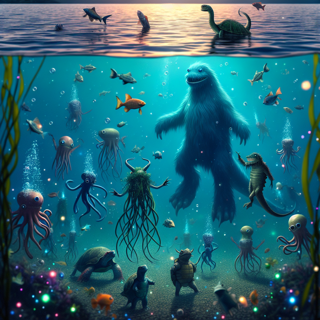 Plantilla de meme loch ness monster partying