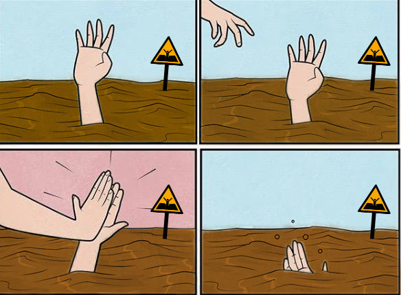 Long Covid quicksand meme template
