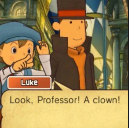 Template meme Look, Professor! A clown!