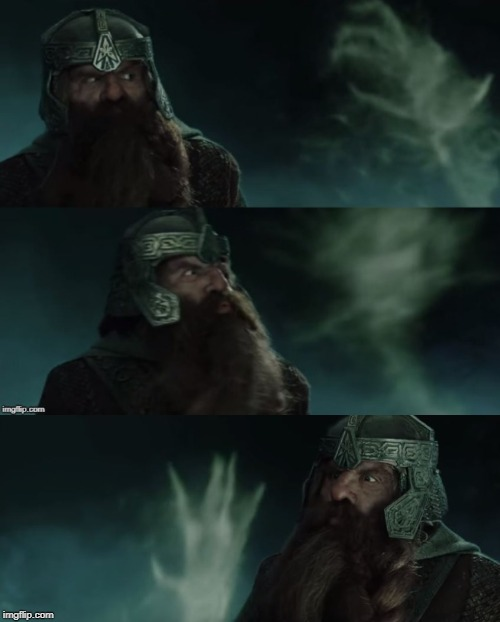 Template meme LOTR Gimli vs. Ghost 2