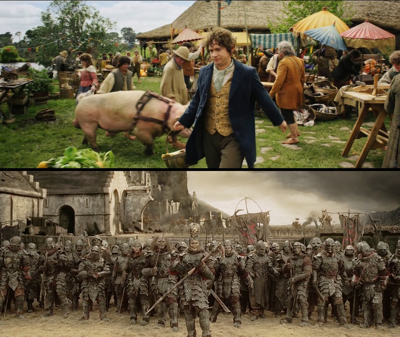 Template meme LOTR Shire vs Orc Army