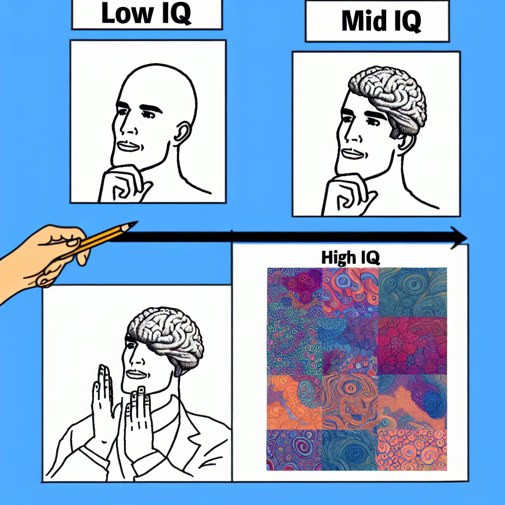 Template meme low IQ -> mid IQ -> high IQ meme template