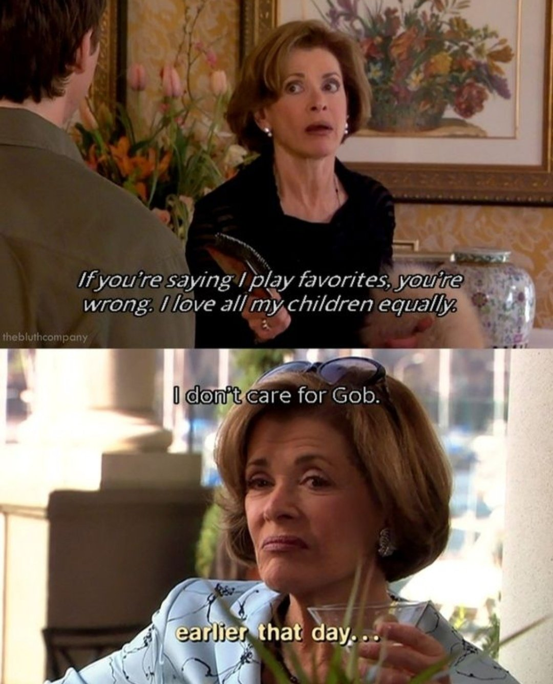 Template meme Lucile Bluth: I don't care for Gob