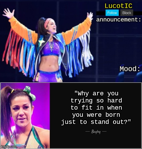 Plantilla de meme LucotIC's "Bayley" announcement temp 18#
