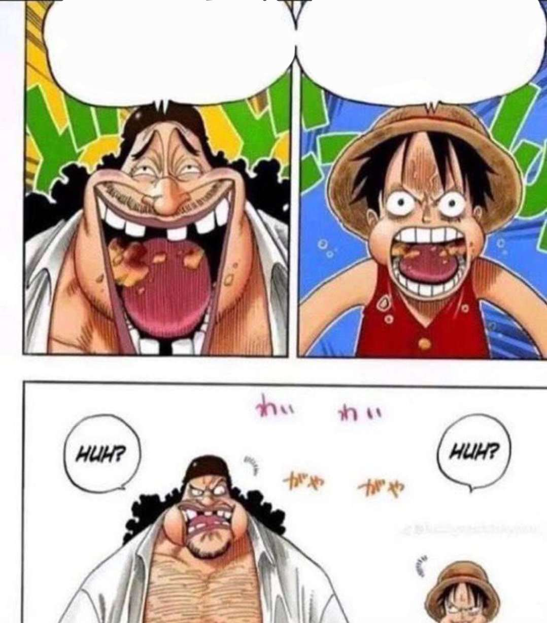 Plantilla de meme luffy black beard huh