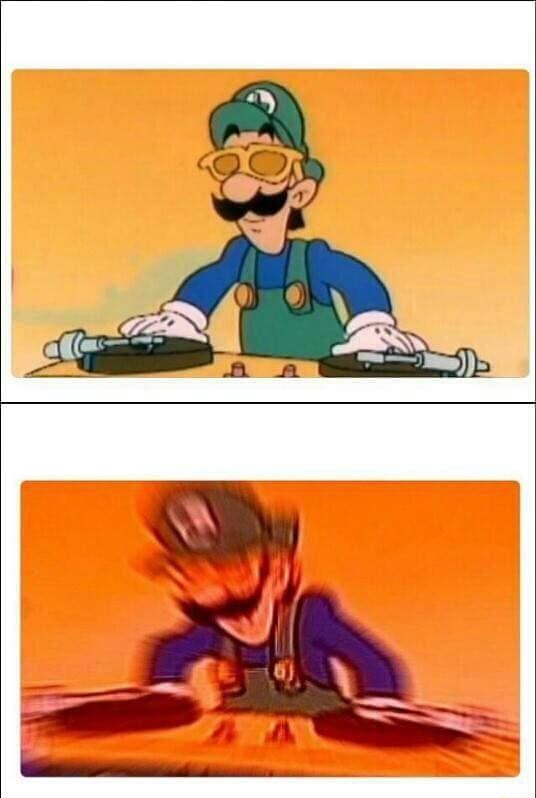 Plantilla de meme Luigi DJ