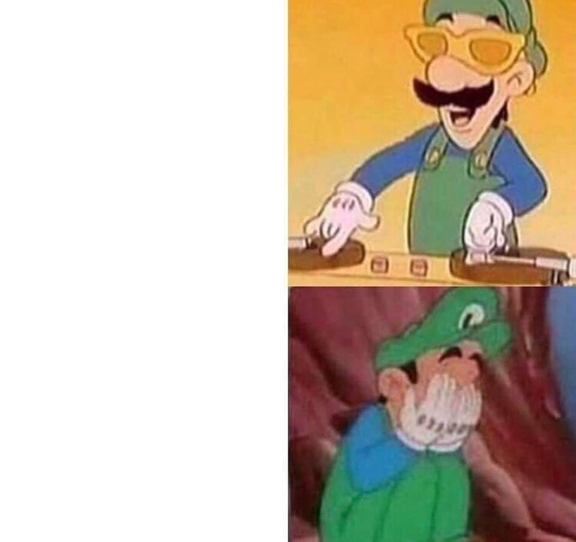 Template meme Luigi DJ Crying Meme