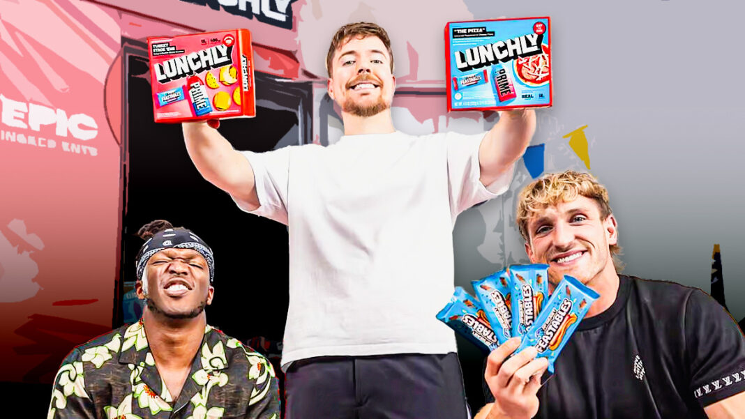 Template meme Lunchly MrBeast Logan Paul KSI