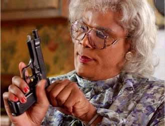 Template meme Madea with Gun