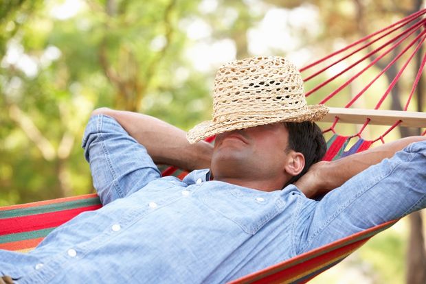 MAN RELAXING IN HAMMOCK SUMMERTIME meme template
